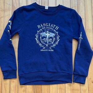 Basgiath War College Dragon Rider Embroidered Sweatshirt Fourth Wing Navy Small